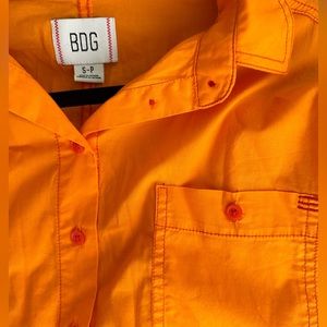 UO BDG Long Sleeved Button Down Shirt in S & Orange